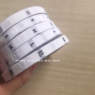 Nhãn dệt size Trắng Đen