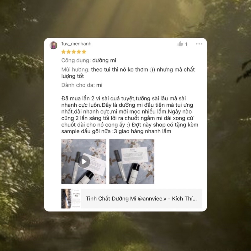Tinh Chất Dưỡng Mi @annviee.v - Kích Thích Lông Mi Mọc Dài Dày Cong Vút | Handmade Serum Thảo Mộc Thuần Chay