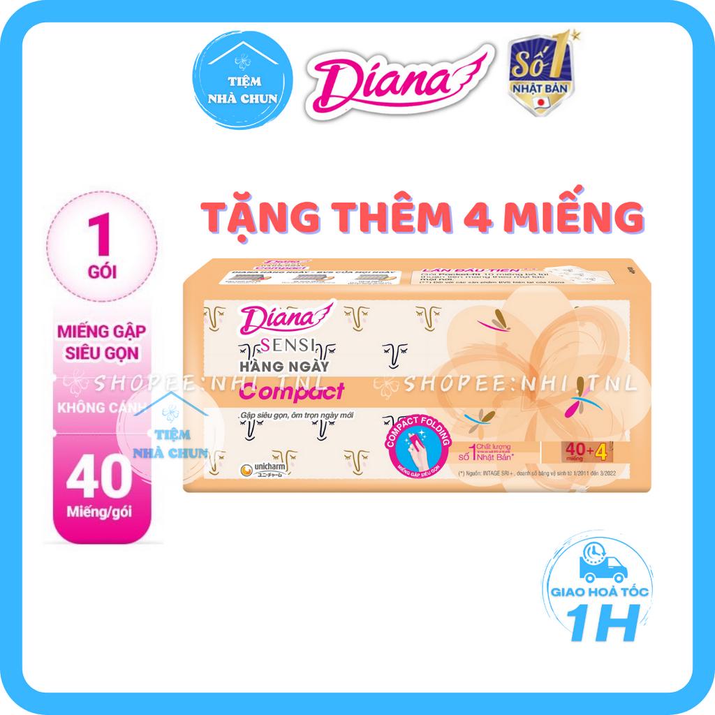 - 1 Gói 40 Miếng 15.5cm -  Băng Vệ Sinh Hàng Ngày Diana Sensi Compact Gói 40 Miếng- NHI.TNL