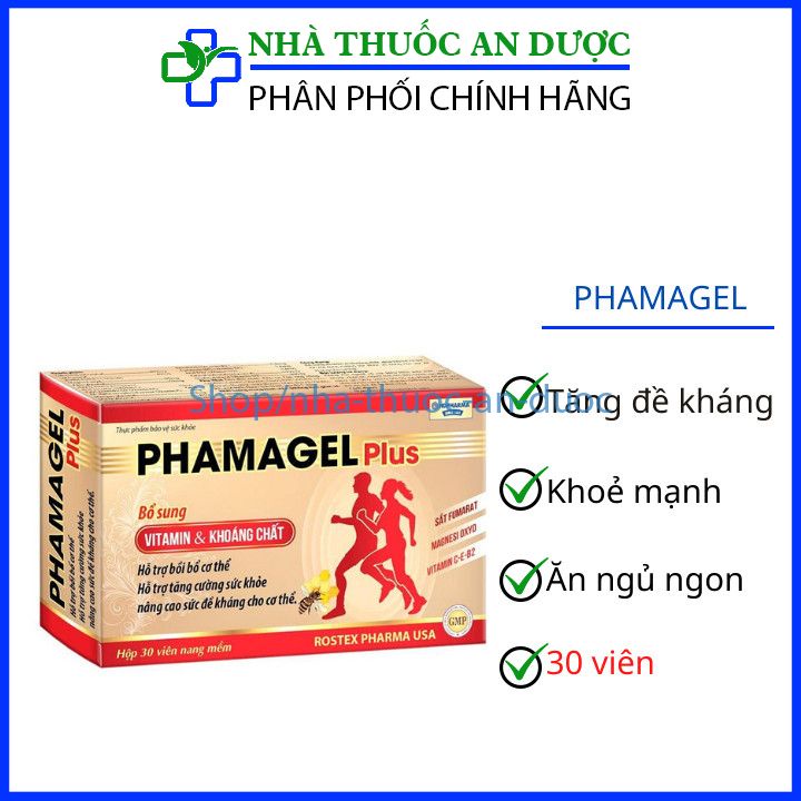 Vitamin tổng hợp PHAMAGEL Plus tăng hệ miễn dịch - Hộp 30 viên