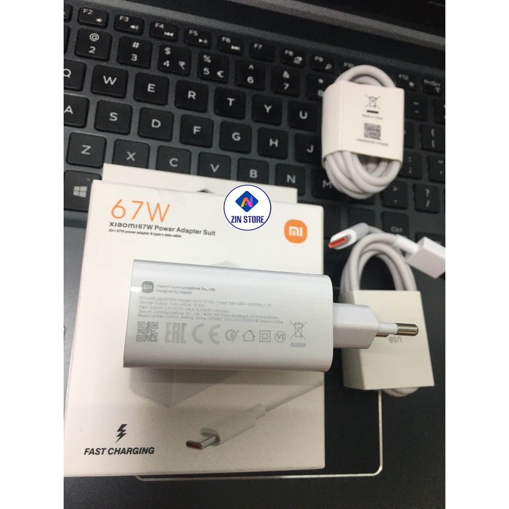 Bộ sạc nhanh Xiaomi 67W Mi Turbo Charge 4.0 Xiaomi MDY-12-EH Chính hãng - Zin bóc máy cho Mi 12 11 10T,K30,K30pro,Pocox3