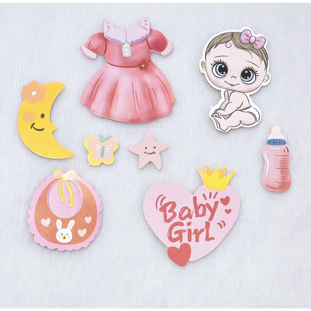 5 Combo 2 set giấy bé trai,bé gái và yếm xanh,yếm hồng