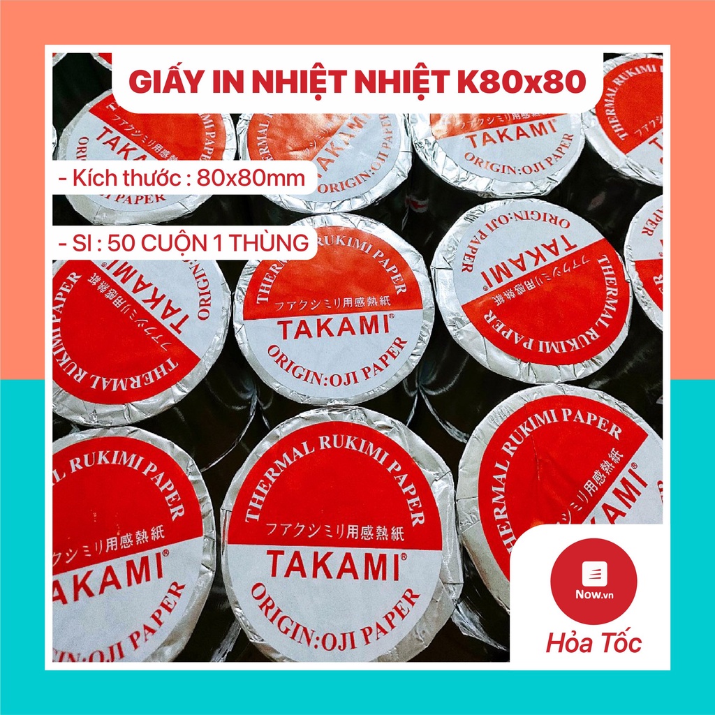GIẤY IN NHIỆT K80x80 Giấy In Bill, Hóa Đơn Cửa Hàng, Siêu Thị, CAFE, Shop Quần Áo, Taxi/Now/Grab/Baemin