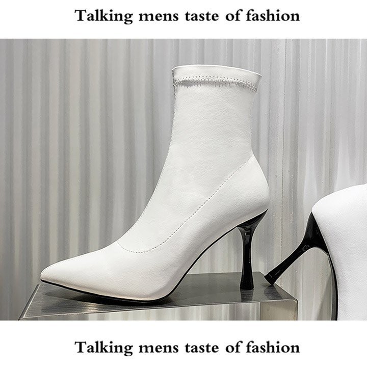 Giày boot nữ cổ cao gót mảnh cao cấp - Boot cao gót 8cm - Boot nữ da mềm gồm 3 màu - Boot cao cấp nữ - Linus LN228