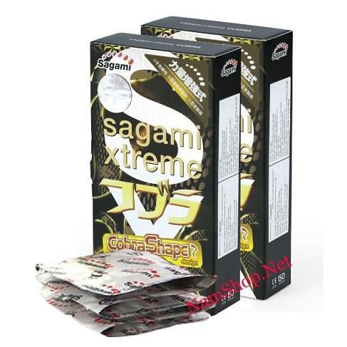 Bao Cao Su Sagami Xtreme Cobra Shape Hình Rắn Hổ Mang – Hộp 10 Chiếc