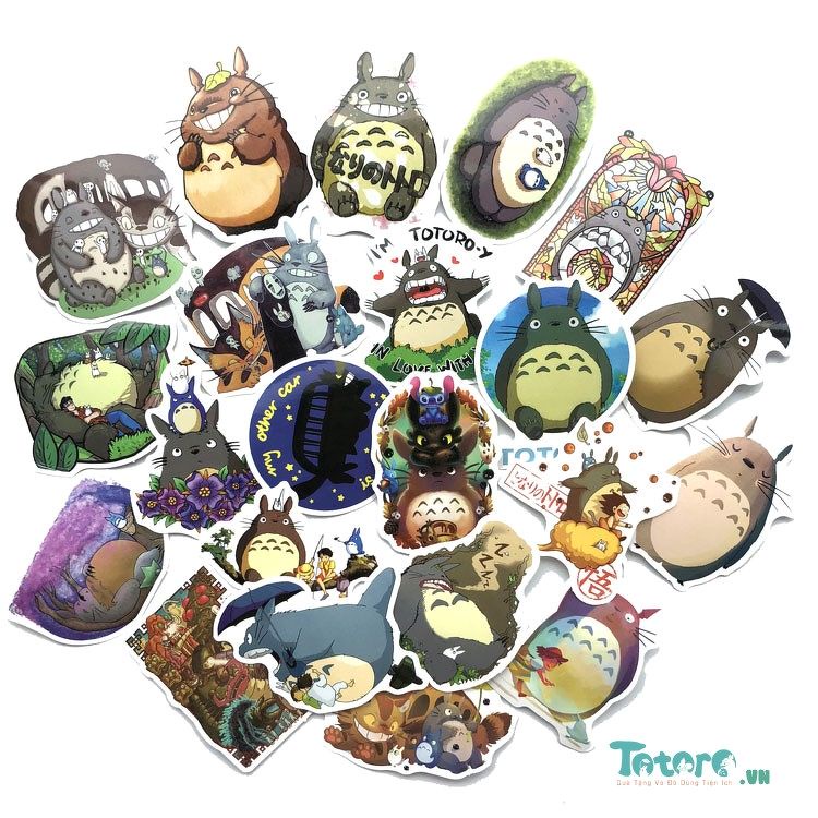 Sticker dán Họa tiết Nhân vật Hoạt hình: Chibi Vô Diện - Totoro bụng bự - Tuyển tập Ghibli và nhiều hình dễ thương