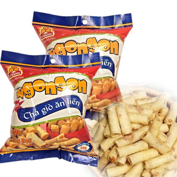 Combo 4 gói Chả giò sấy mini Ngon Ngon Tôm Vissan 50g/gói x 4