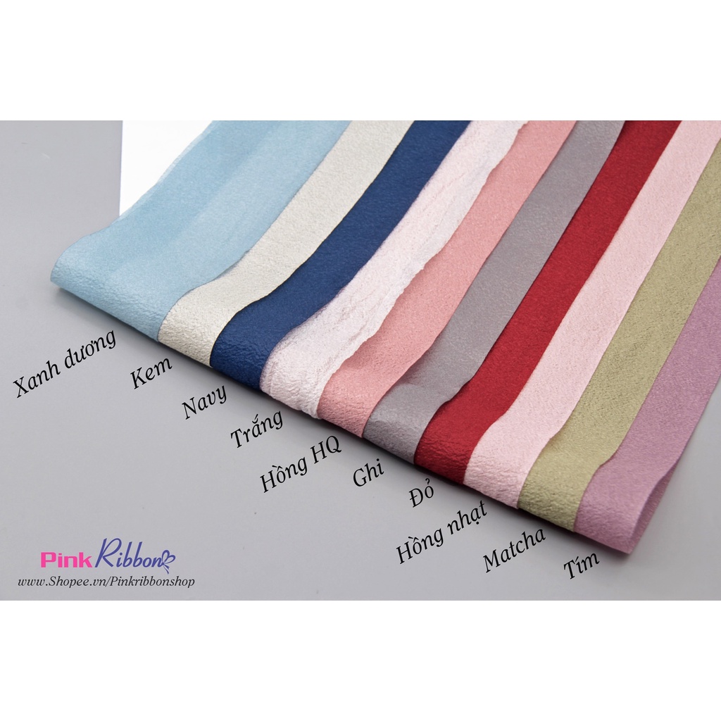 Ruy băng voan xốp không viền 6cm