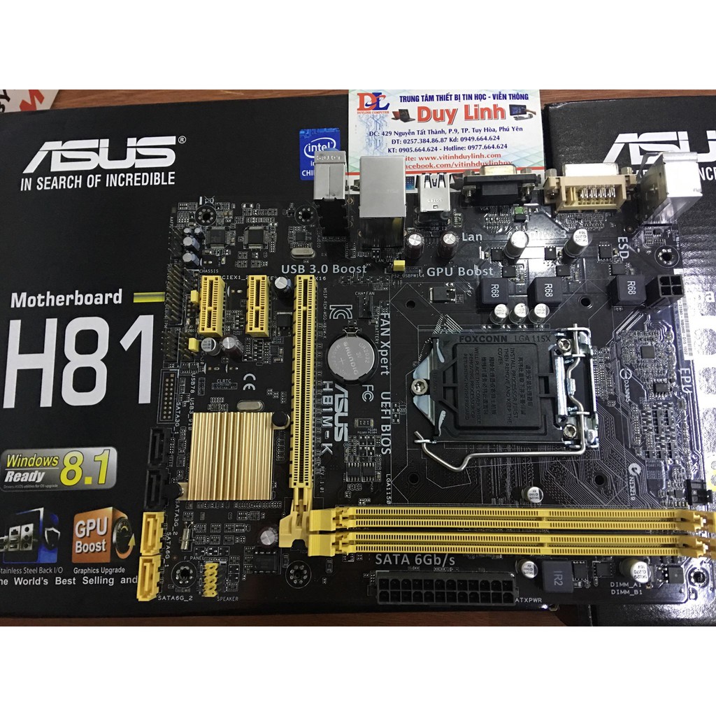 [Mã ELMS05 giảm 5% đơn 300k]Main ASUS H81 M-K,D,E Mới renew full hộp bảo hành 36 tháng | BigBuy360 - bigbuy360.vn