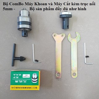 Bộ đầu giữ đĩa cưa và đầu kẹp khoan B12 kèm trục nối 5mm cho motor 775,795,895