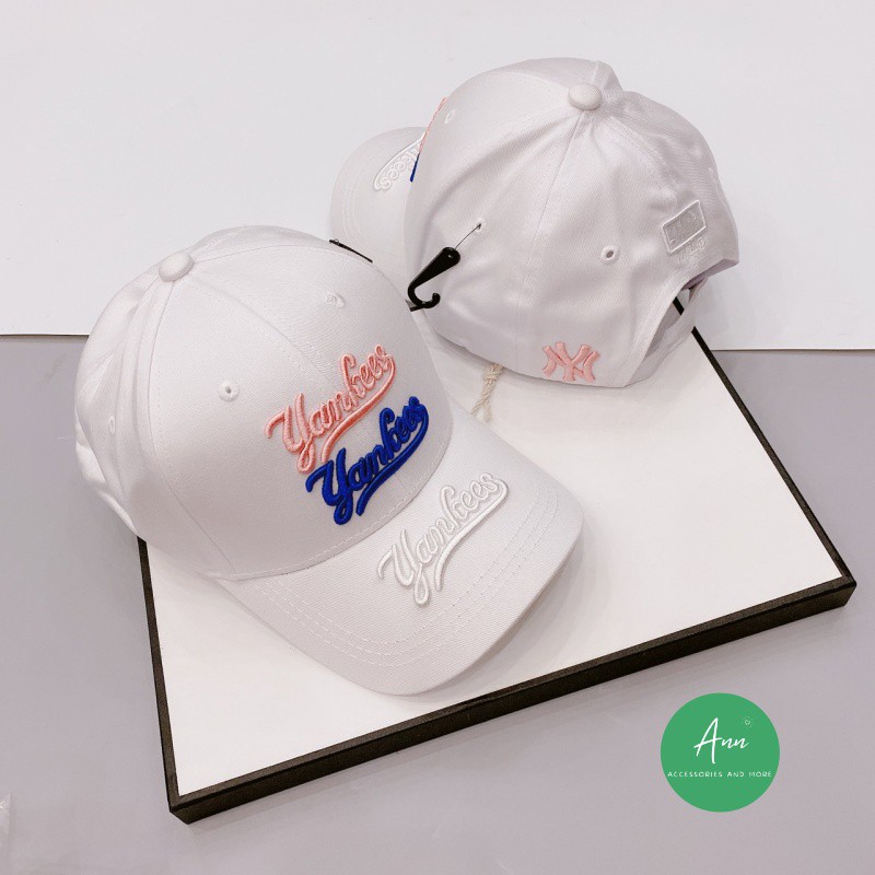 Set mũ lưỡi trai và bucket NY mới cực chất, logo màu sắc thêu nổi 3D, chất vải cotton cao cấp, hàng loại 1 full tag