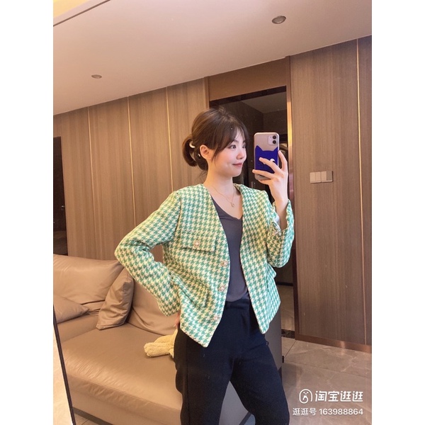5 set Buộc tóc /áo khoác dạ tweed kẻ dành cho nữ hàng quảng châu