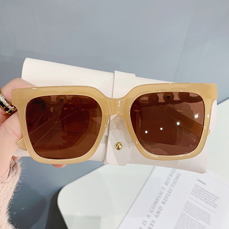 Kính Mát Gọng Vuông Họa Tiết Da Báo Phong Cách retro Thời Trang Cho Nữ