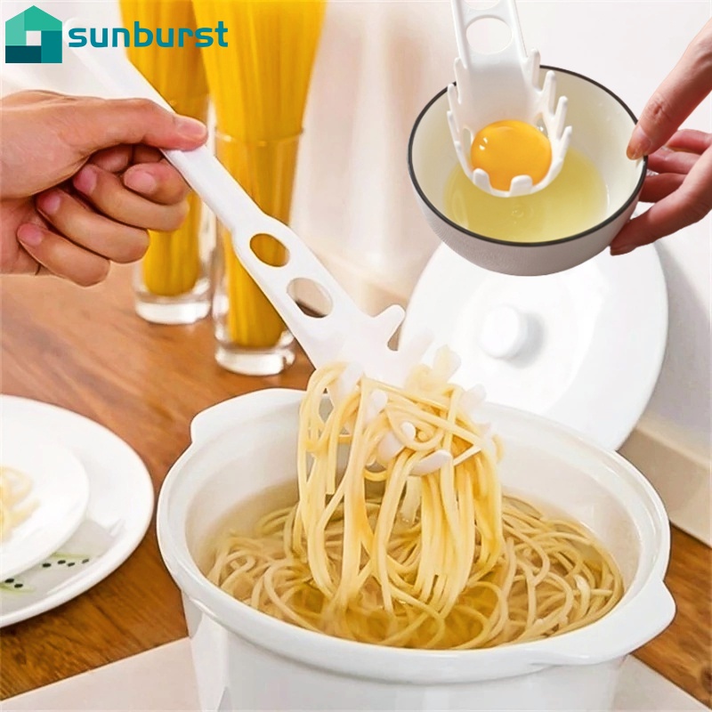 Muỗng Múc Mì Pasta / Trứng Cán Dài Màu Trắng Có Thể Treo / Thiết Thực Cho Nhà Hàng