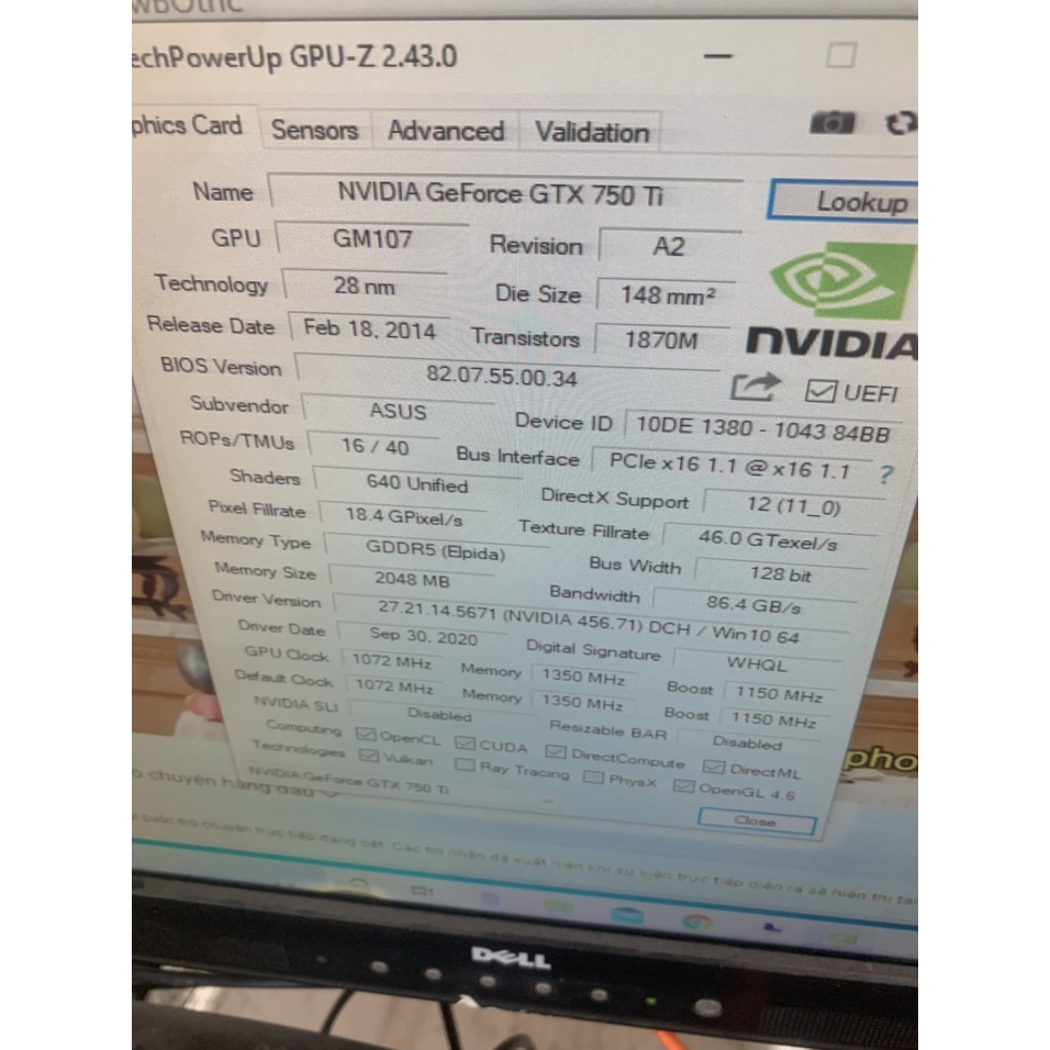 VGA Asus GTX 750Ti 2GB Chính Hãng