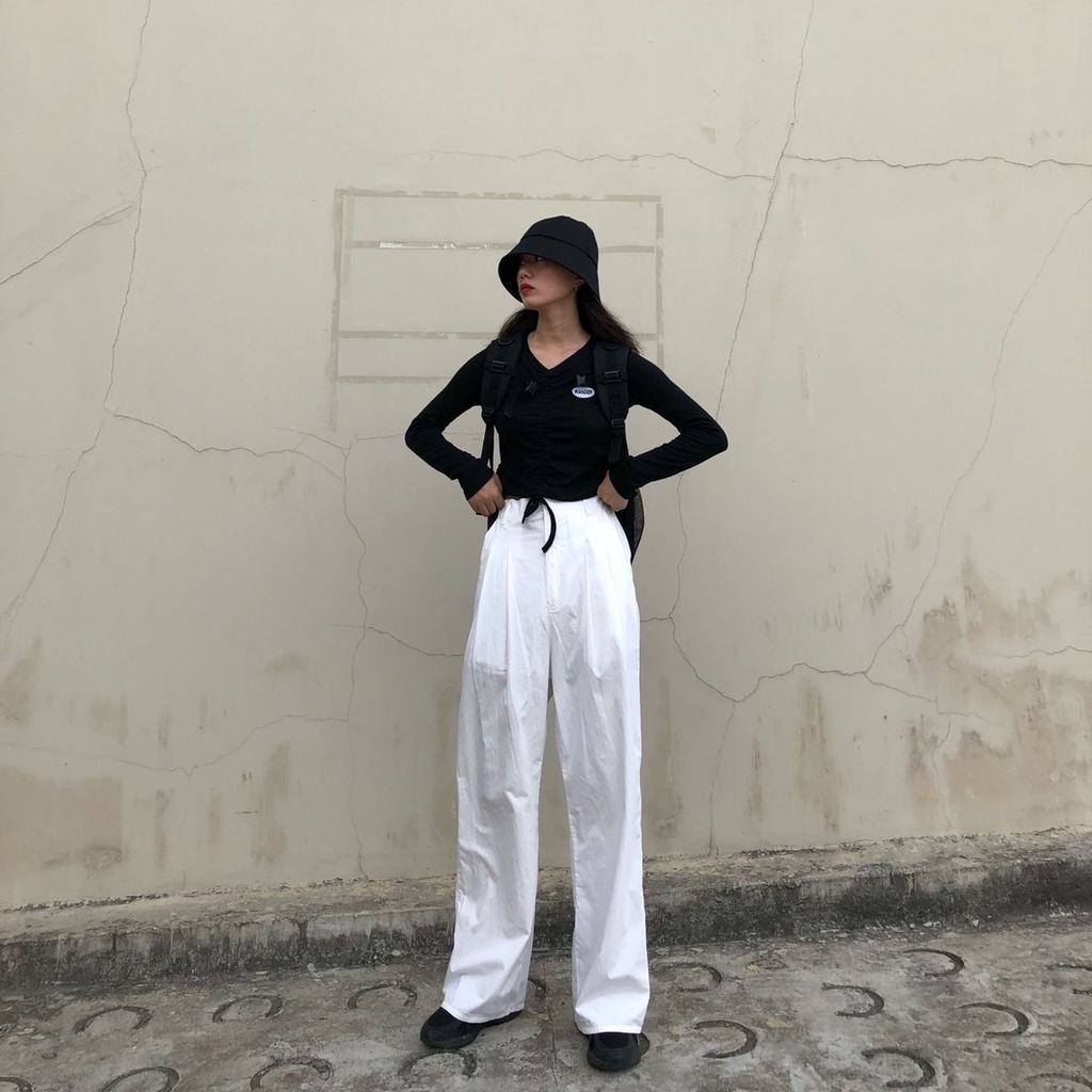 QKOOLE  Quần Jean Nữ Lưng Cao Ống Đứng Phong Cách Hàn Quốc