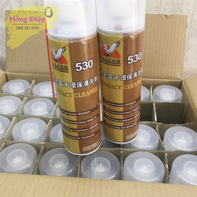 Chai Xịt Tẩy Keo Falcon 530 (550ml) Và Khăn Lau Màn Hình Cleanroom