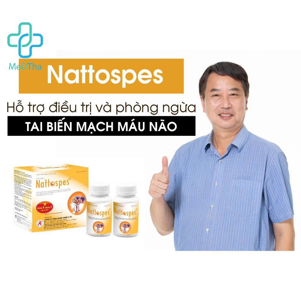 Nattospes - Tăng Cường Tuần Hoàn Não, Phòng ngừa Tai Biến Mạch Máu Não, Đột Quỵ Tắc Mạch (Hộp 90, 180 viên) [Chính Hãng]