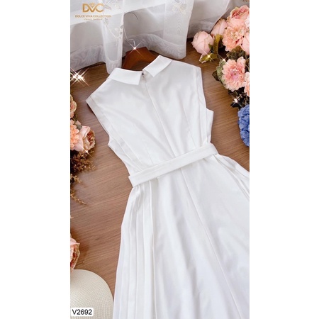 V2692 Váy sơ mi trắng tiểu thư dáng dài  sang chảnh -  Dolce viva colection