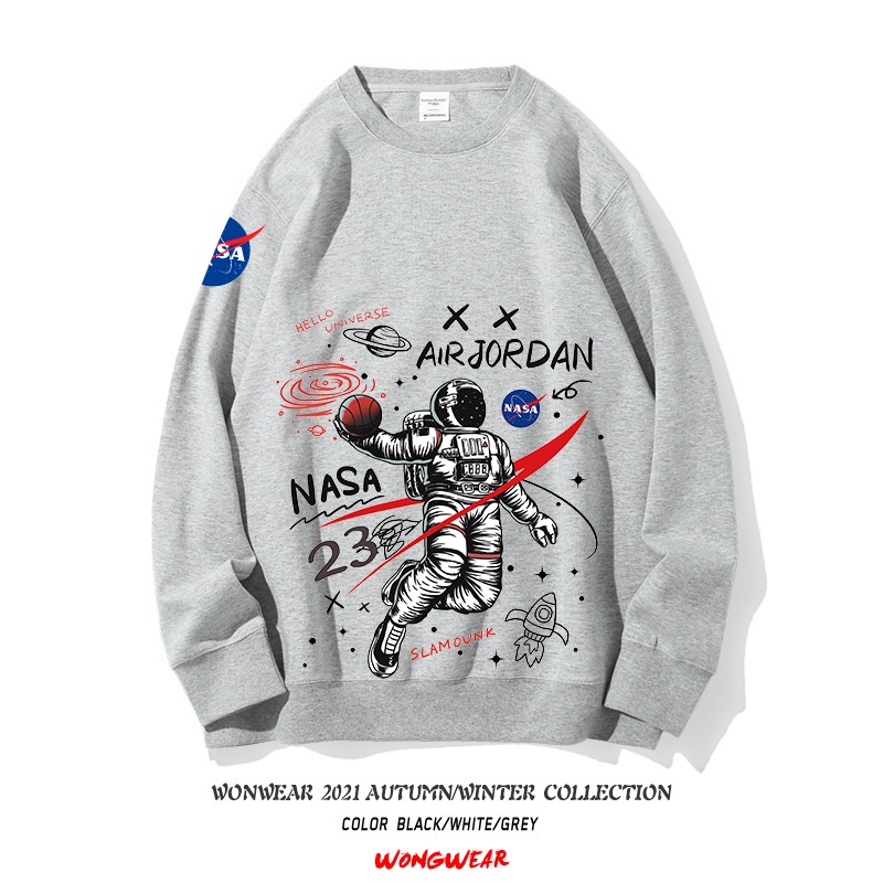 Áo Hoodie Cotton Dày Tay Dài In Hình Phi Hành Gia NASA Dành Cho Cặp Đôi