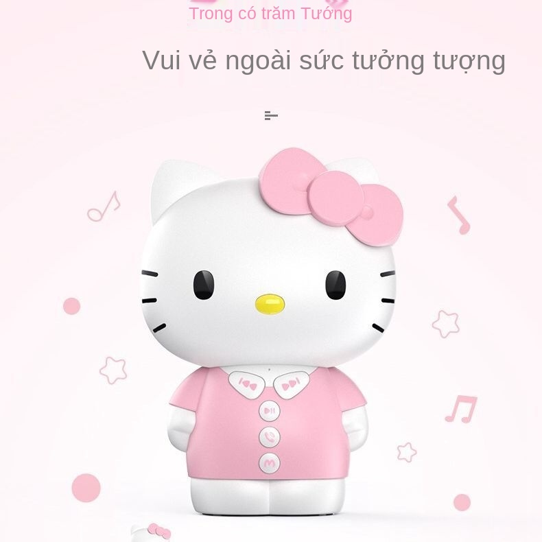♣▦loa bluetooth Không Dây mini bass cực mạnh Âm Thanh Chất Lượng Hỗ Trợ Cắm Thẻ Hello Kitty thông minh các em học giọng
