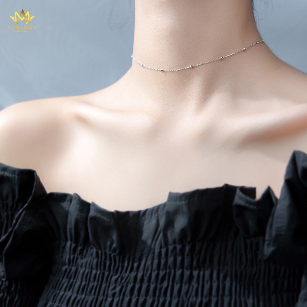 Dây Chuyền Bạc Nữ MIRASON Choker Bi Basic MDC034 - Vòng Cổ Nữ Choker Bạc 925 Cao Cấp