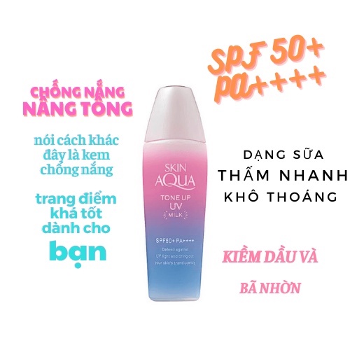 Kem chống nắng Skin Aqua kem chống nắng nâng tông Skin Aqua SPF50+ PA++++ LIKE TOKYO