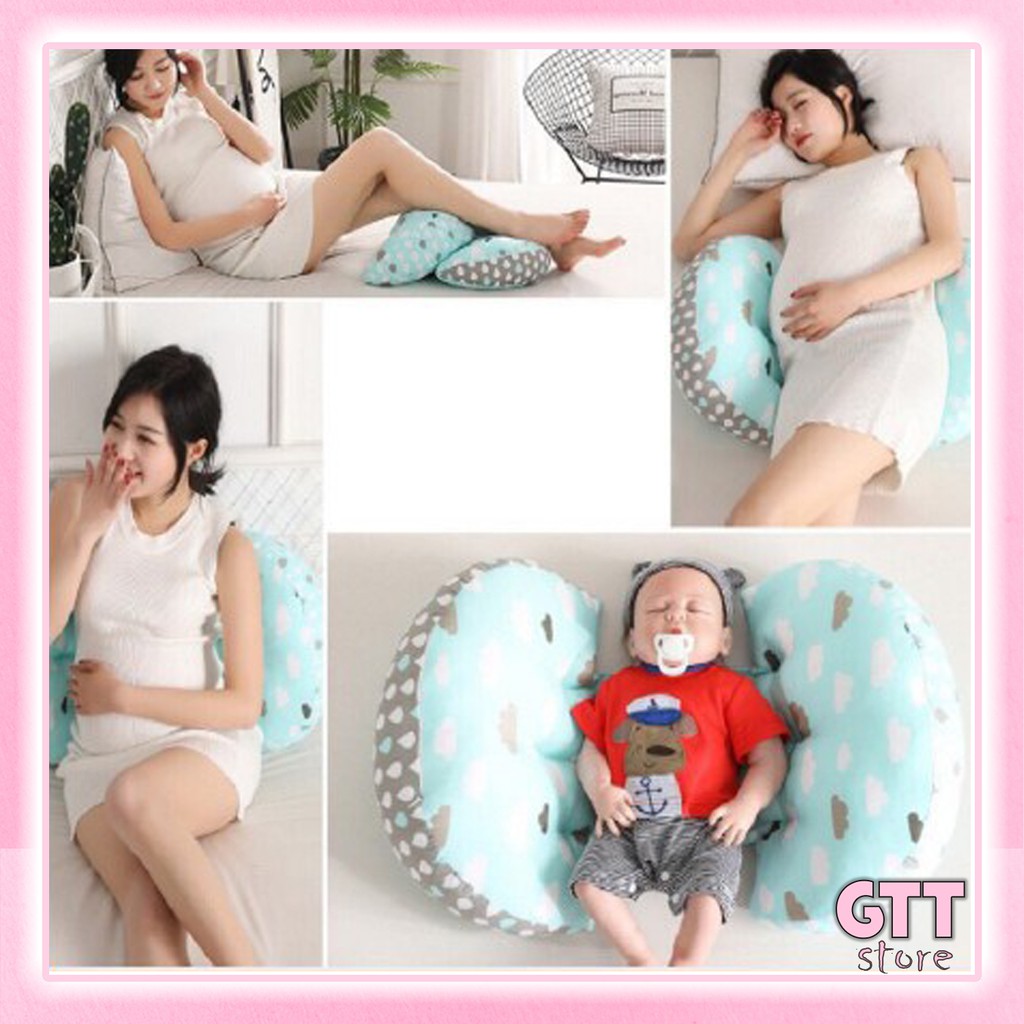 Gối đa năng cho me bầu và sau sinh nâng bụng tựa lưng chặn bé êm ái GOI03