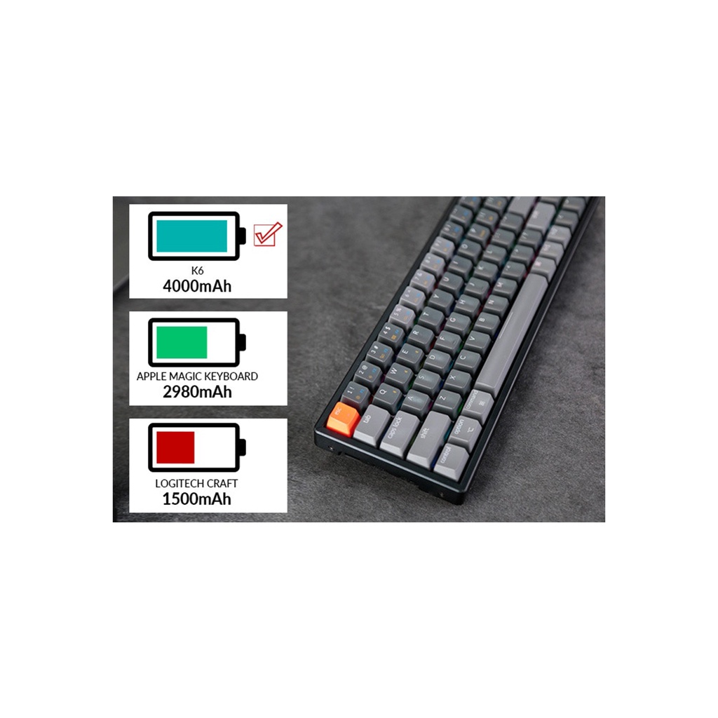 Bàn Phím Cơ Keychron K6 - Nhôm - LED RGB - Hot Swap