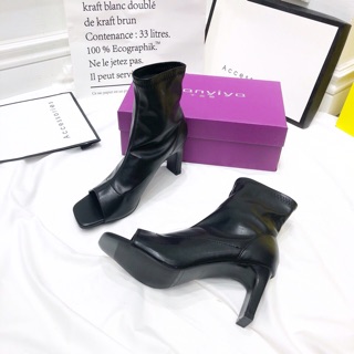 Boot hở mũi cao gót basic