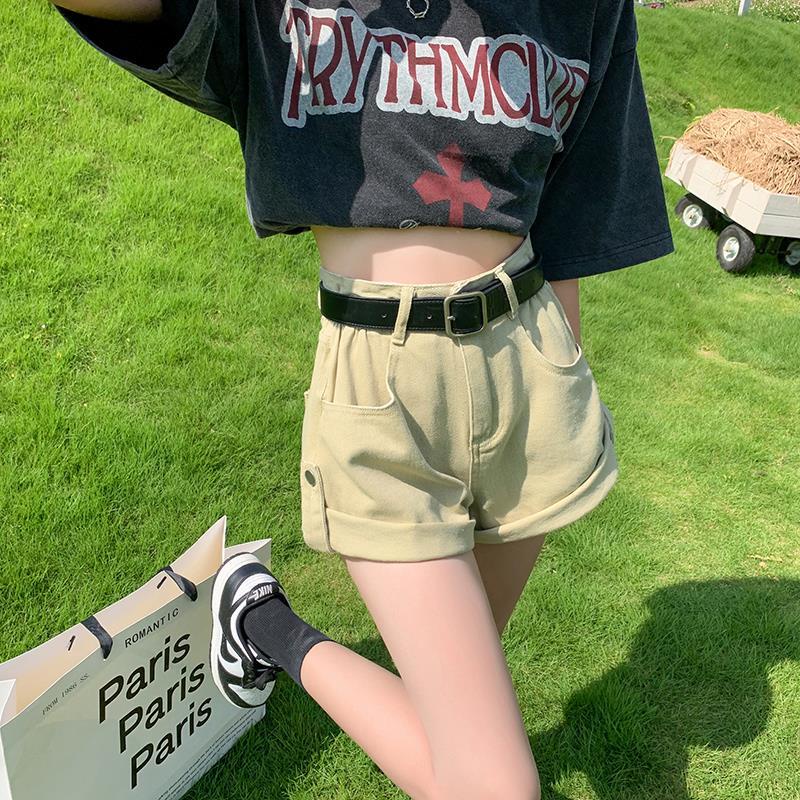 Quần Short Denim Lưng Cao Ống Rộng Thời Trang Mùa Hè Dành Cho Nữ