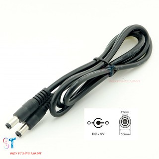 DÂY NỐI DÀI DC JACK 5.5X2.1MM 2 ĐẦU ĐỰC DÀI 1,5M