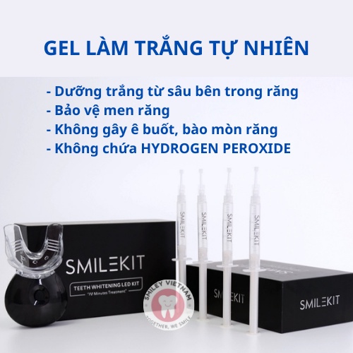 Máy làm trắng răng SMILEKIT- Máy tẩy trắng răng giúp trắng răng từ sâu bên trong, an toàn không ê buốt cho răng