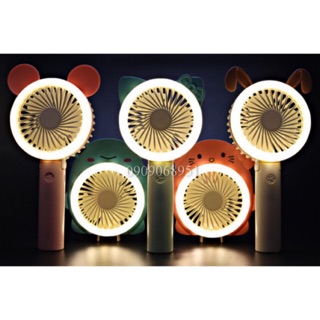 Quạt mini cầm tay 3 cấp độ gió và 1 kiểu đèn.
