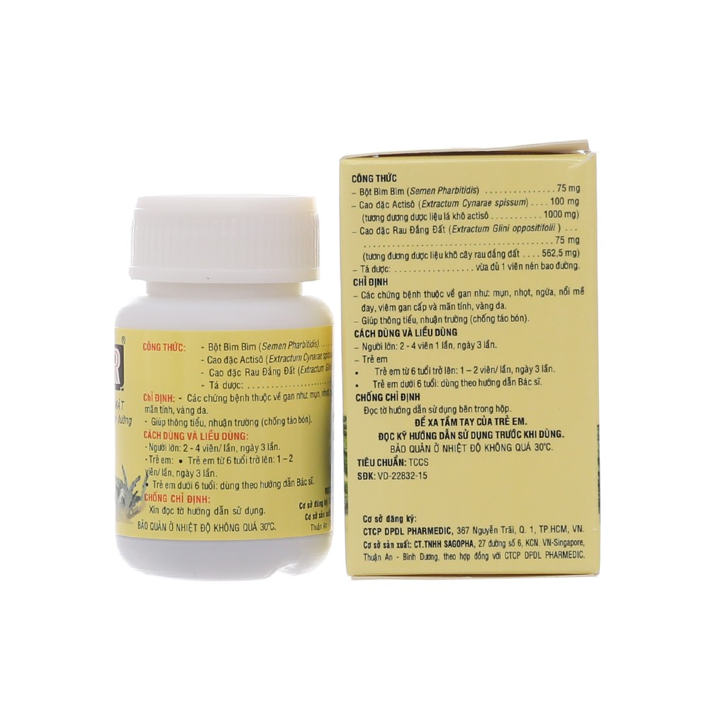 BAR Actiso - Viên uống mát gan lợi mật - B.A.R cvspharmacy