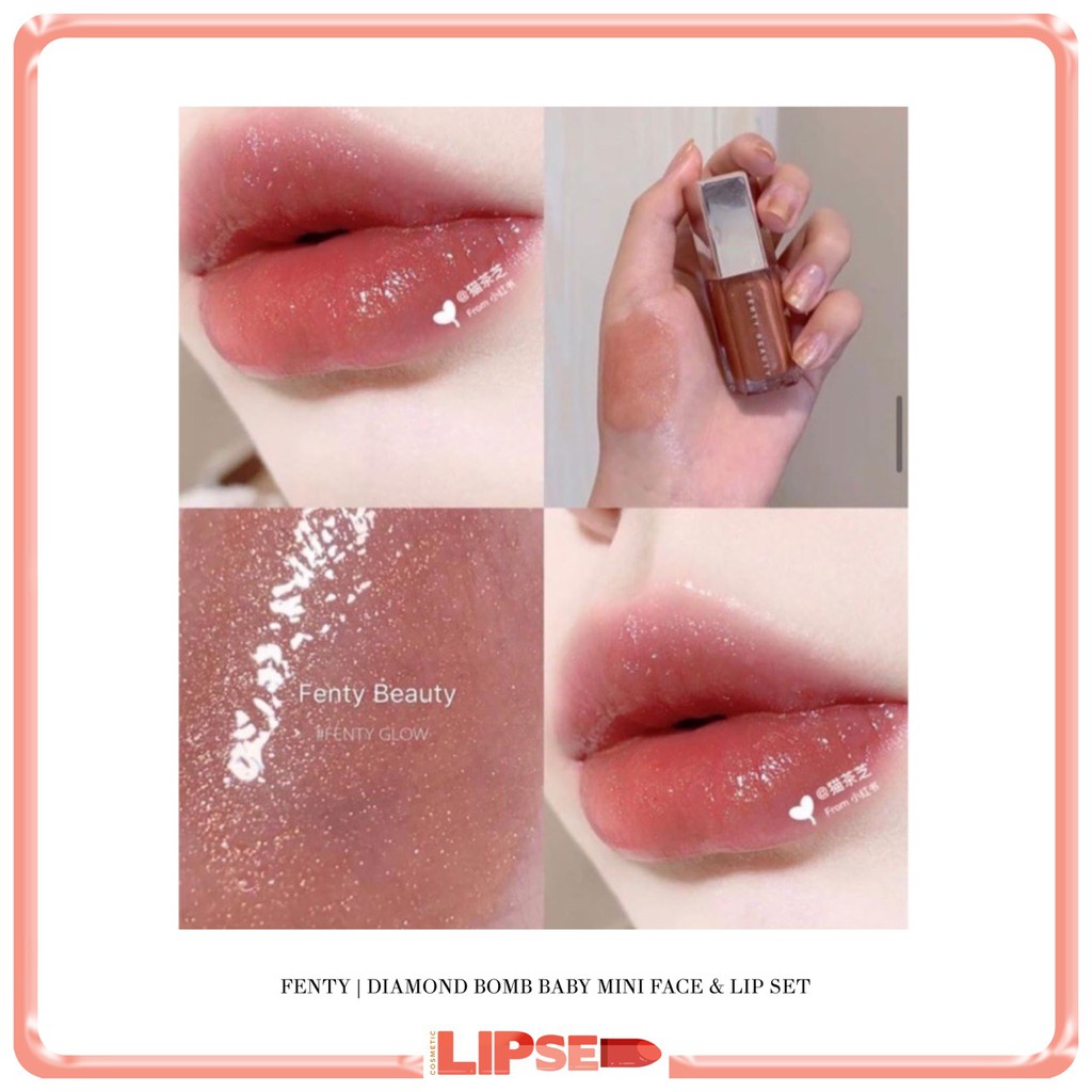 SON VÀ HIGHLIGHT FENTY BEAUTY MINI FACE + LIP DIAMOND BOMB TÁCH SET | BigBuy360 - bigbuy360.vn