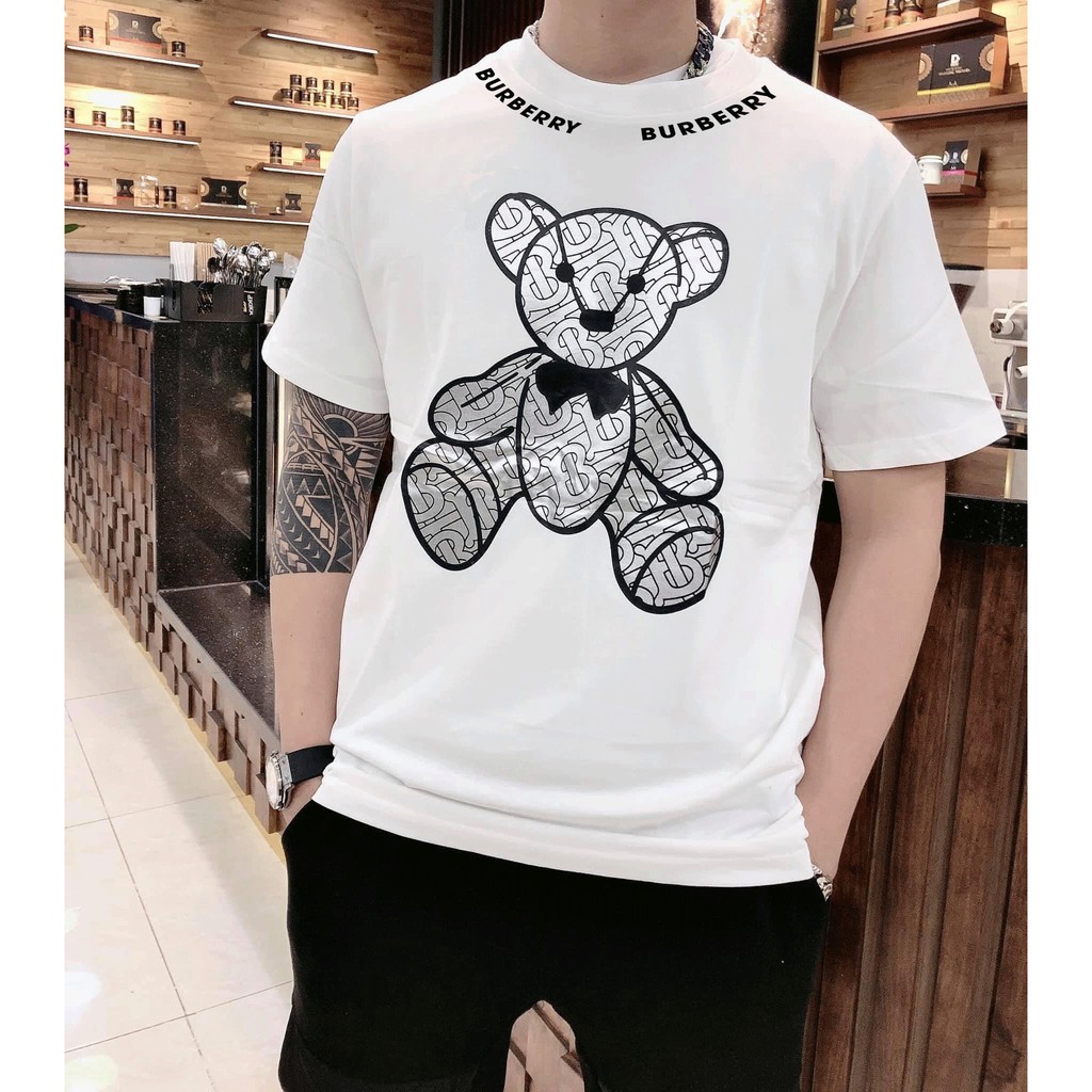 [Mã MASK2630K giảm 15% tối đa 30K đơn từ 99K] Áo thun cotton cổ tròn hình Gấu Bur-berry - 1994 Studio