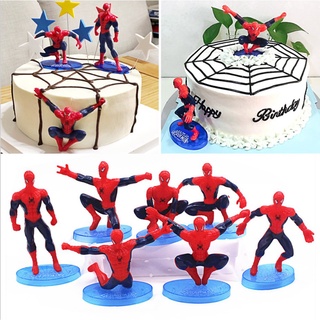 Bộ 7 mô hình siêu nhân người nhện Spider Man - Trang trí bánh kem