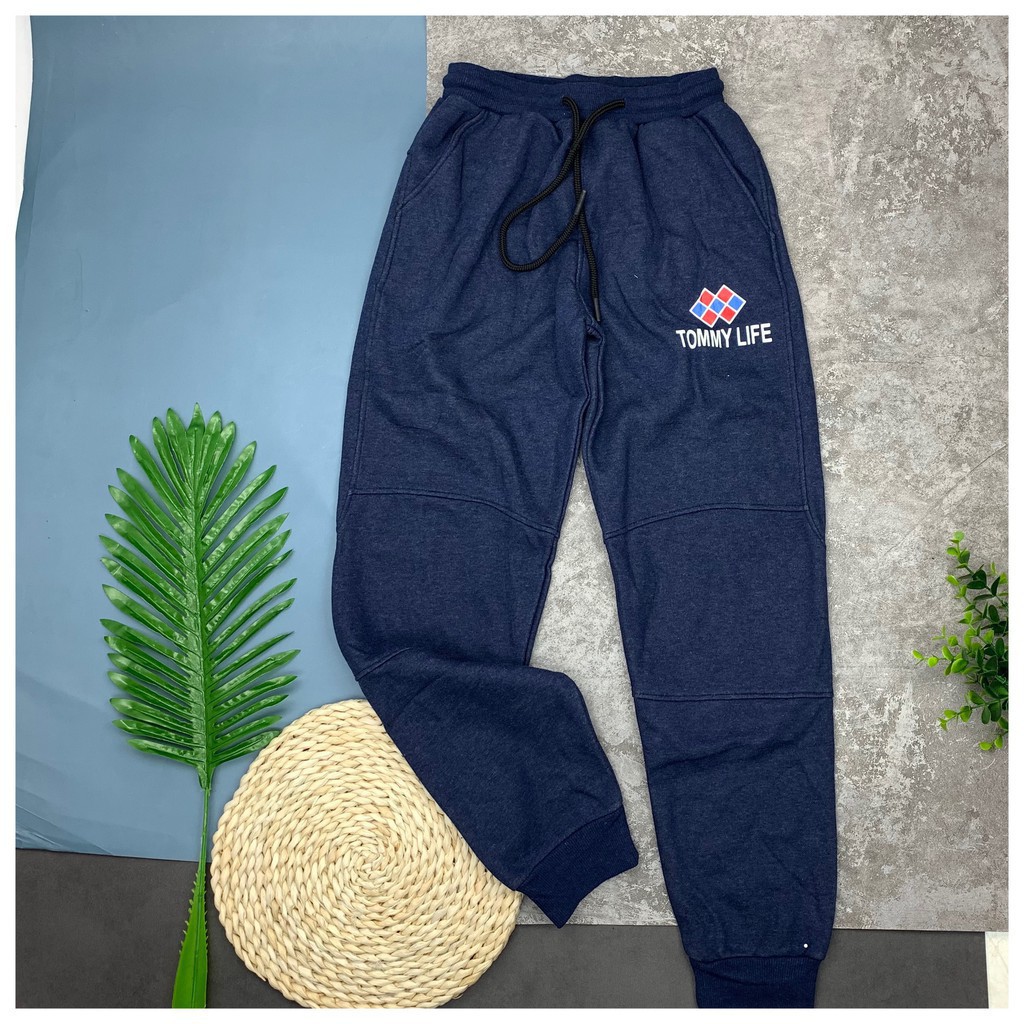 Quần nỉ bông dài thu đông bo gấu, chun rút bé trai size 15-20, cho bạn từ 45-60kg. Chất nỉ bông dày dặn, ấm áp