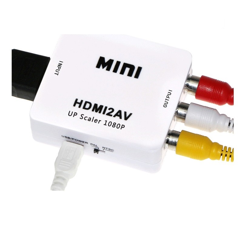 Bộ chuyển đổi HDMI to AV MINI HDMI2AV- Tặng 1 cáp HDMI dài 1,5m+1 dây AV3-3 dài 1,5m