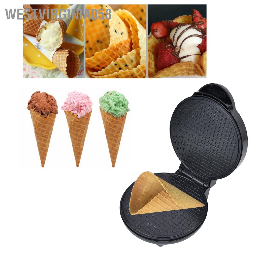Có thể bán buôn Ice Cream Cone Waffle Maker Hai mặt Sưởi nhiệt Vô cấp Quy định độ Máy làm trứng cuộn 1200W EU Plug 220‑240V Westvirginia058 Hàng giao ngay
