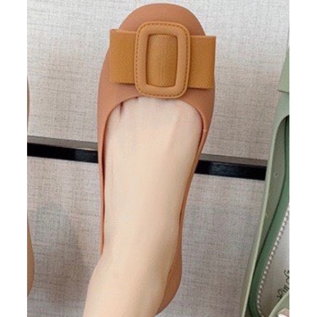 Giày bệt nữ đẹp khóa vuông mẫu dẻo đi êm mũi tròn mã T179 | BigBuy360 - bigbuy360.vn