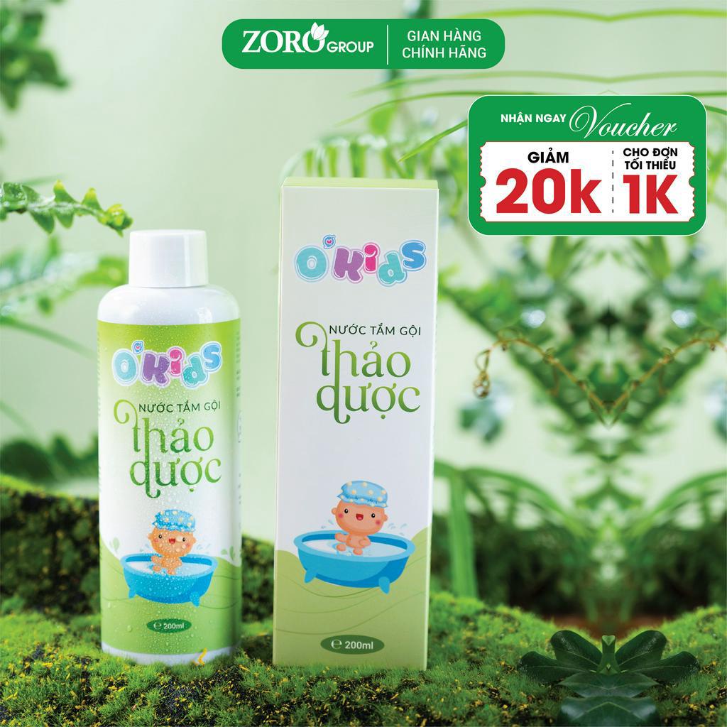 Nước tắm gội thảo dược O'Kids 200ml ngăn ngừa rôm sảy, hăm tã, mẩn ngứa, viêm da và bảo vệ bé khỏi muỗi, côn trùng