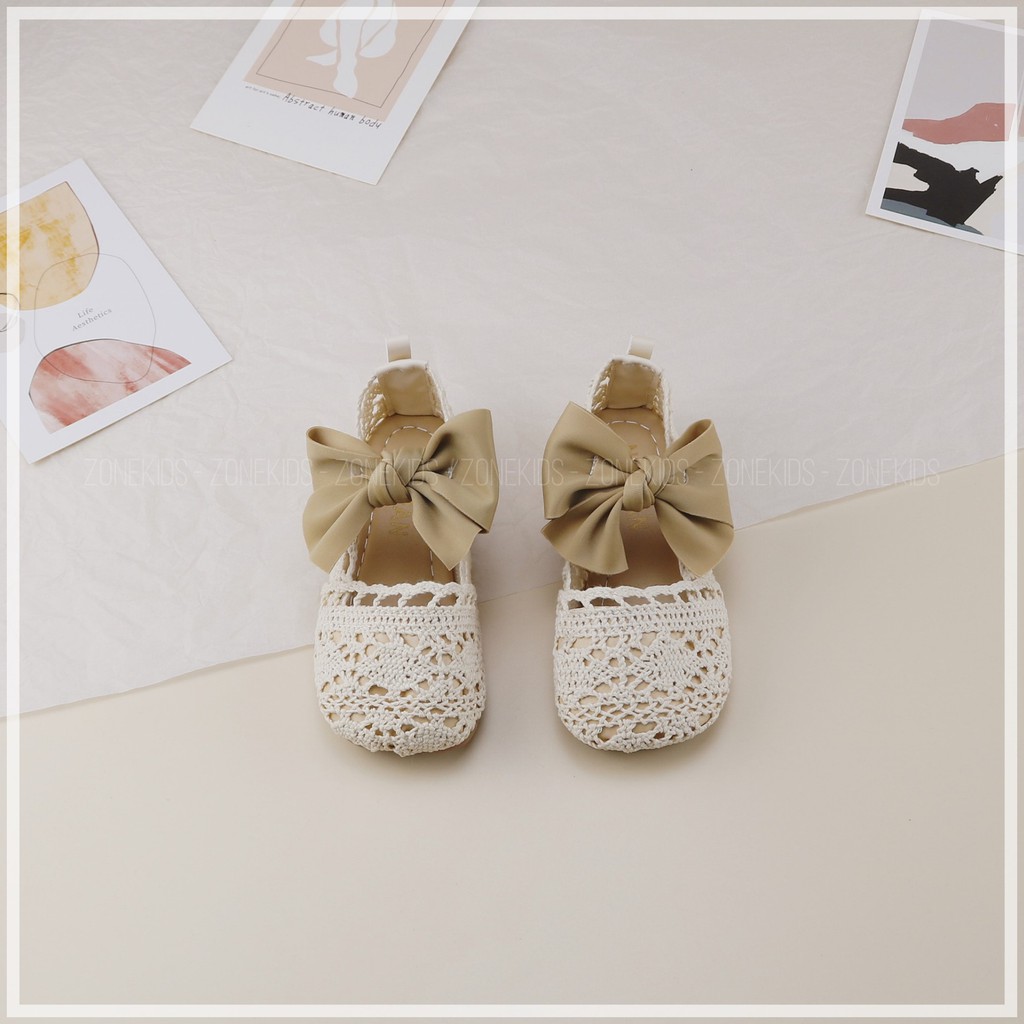 Giày búp bê đính nơ quai cho bé gái Zonekids - A54