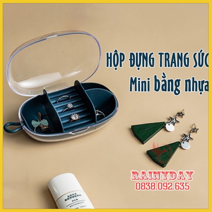 Hộp đựng để đồ phụ kiện trang sức nữ trang mini nhiều ngăn nhỏ dây chuyền nhẫn bông tai bằng nhựa [ LOẠI 1 ]