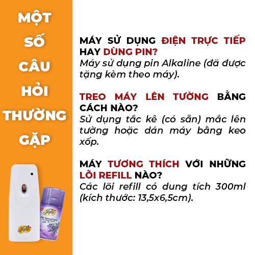 Máy xịt thơm phòng tự động Jape chính hãng, chống ẩm mốc, chống côn trùng - Gồm 1 máy + 2 lõi - 300ml