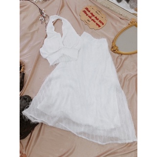 Set áo chéo chân váy midi
