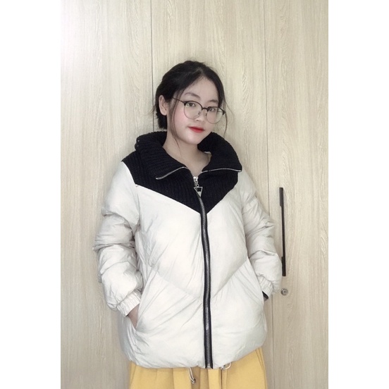 Áo phao nữ phối cổ len ( ảnh tự chụp ) from< 60 kg