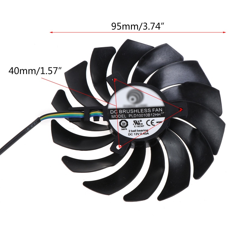 Quạt Tản Nhiệt Card Đồ Họa 4Pin PLD10010S12HH 95mm Cho MSI GTX 1070 AERO ITX