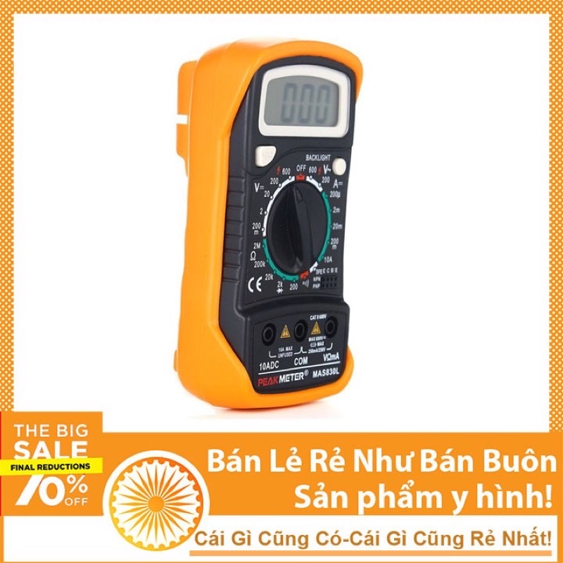 Đồng Hồ Đo Điện Tử Vạn Năng MAS830L 830 830L Kèm Pin 9V